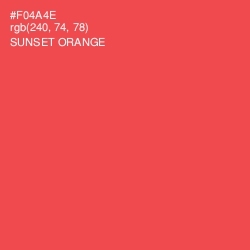 #F04A4E - Sunset Orange Color Image